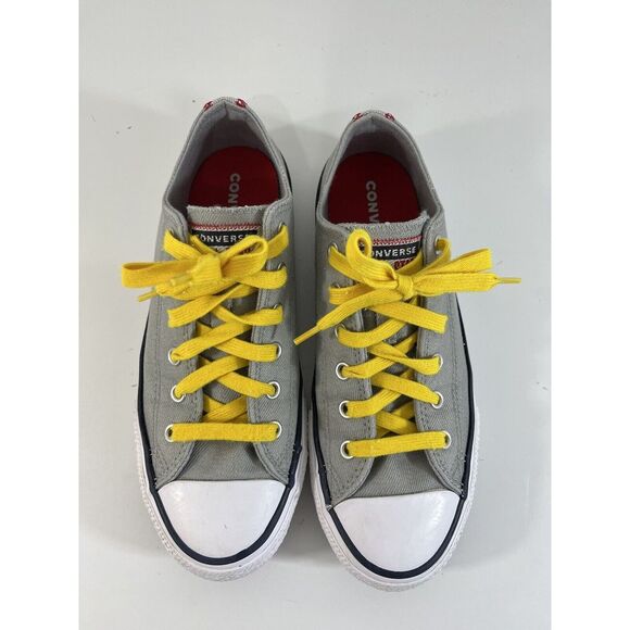 Converse Chuck Taylor All‎ Star Gray Sz 4.5 Baseball Softball Casual Yellow - Picture 2 of 5